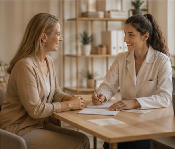 Private wellness consultation in a serene setting